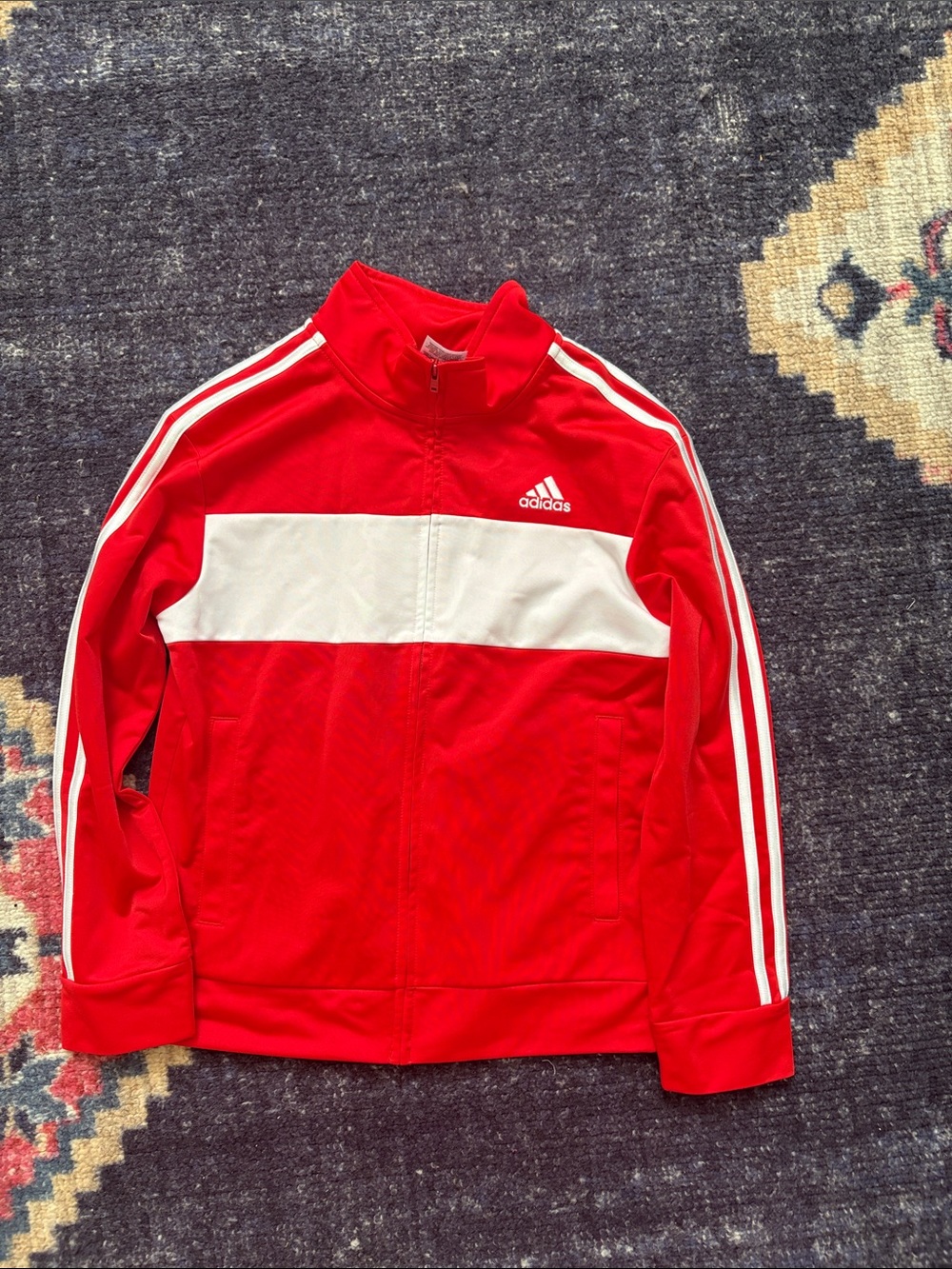 adidas Red and White Kids Track Jacket